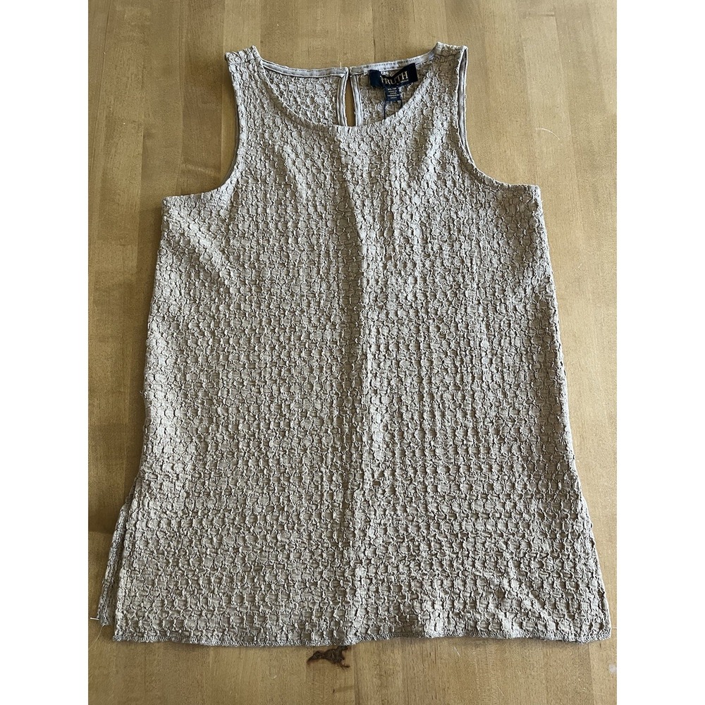 Truth By‎ Republic Women's Textured Beige Sleeveless Top Tank NEW Sz XS MSRP $88